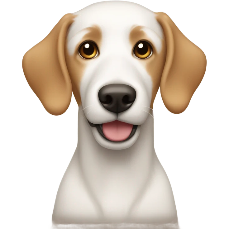 White doodle with light brown fur covering ears and eyes emoji