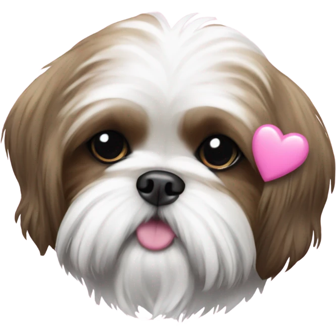 Shithzu with pink heart  emoji