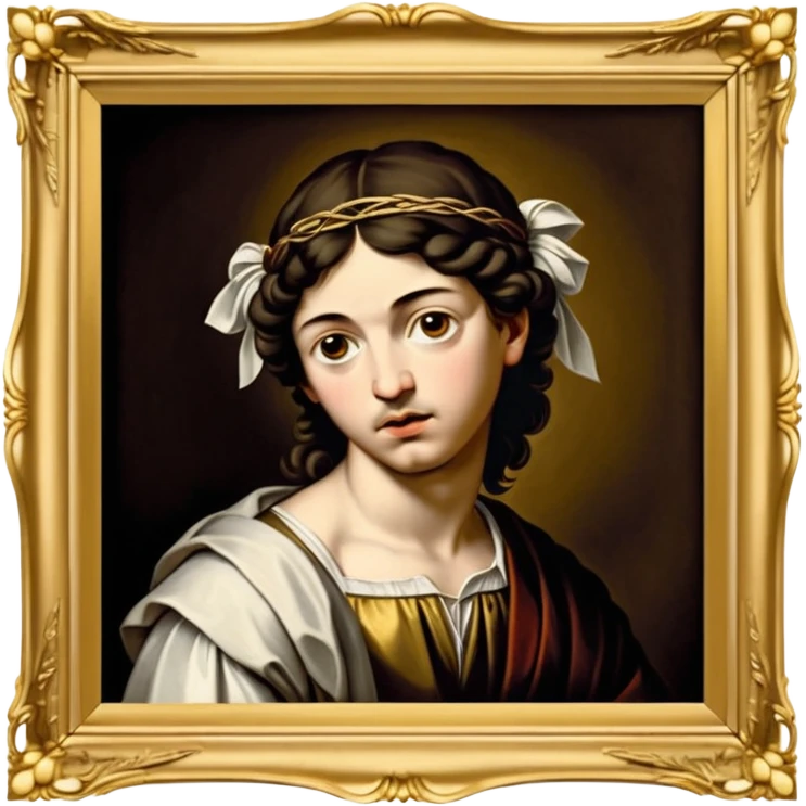 Caravaggio's painting in a gold frame emoji