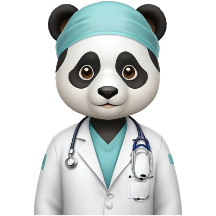 Panda wearing surgeon attire emoji