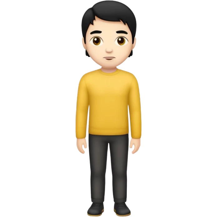 emoji man light skin and black hair, CUERPO COMPLETO, SOLO EL EMOJI SIN NINGUNA EXPRECION emoji