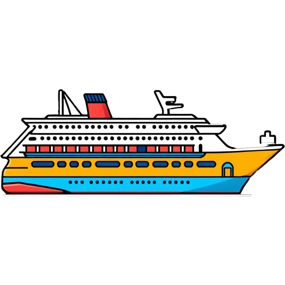 A colorful cruise ship with multiple decks emoji