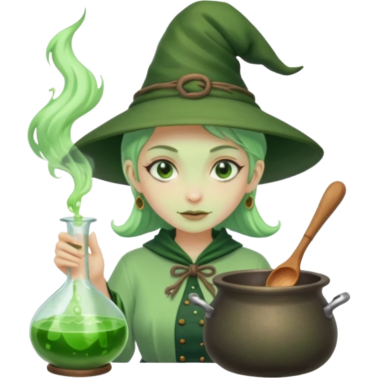green witch cooking potion emoji