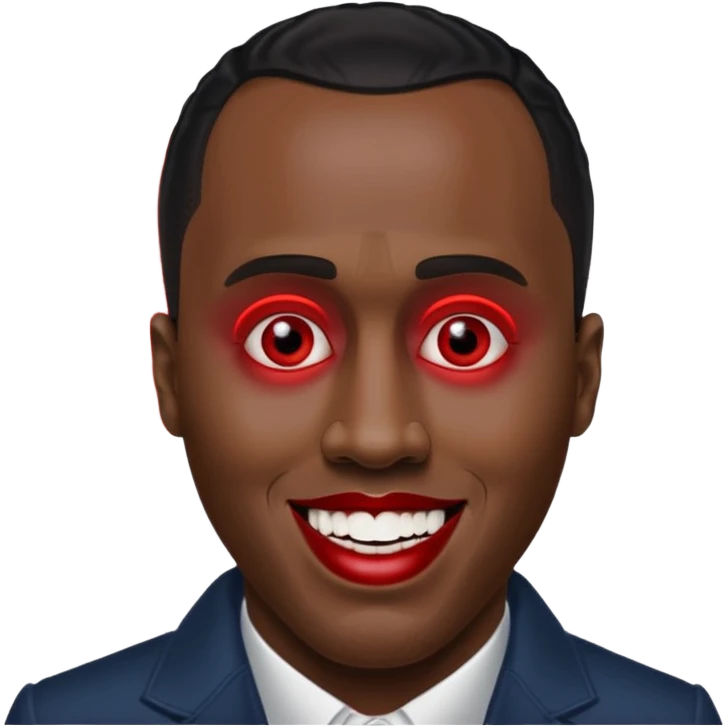 Sean Diddy Combs with red laser eyes and a very creepy, wide smile with the text “GOOD. NIGHT.” emoji