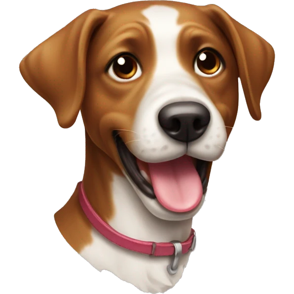 playful dog with tongue out brown emoji