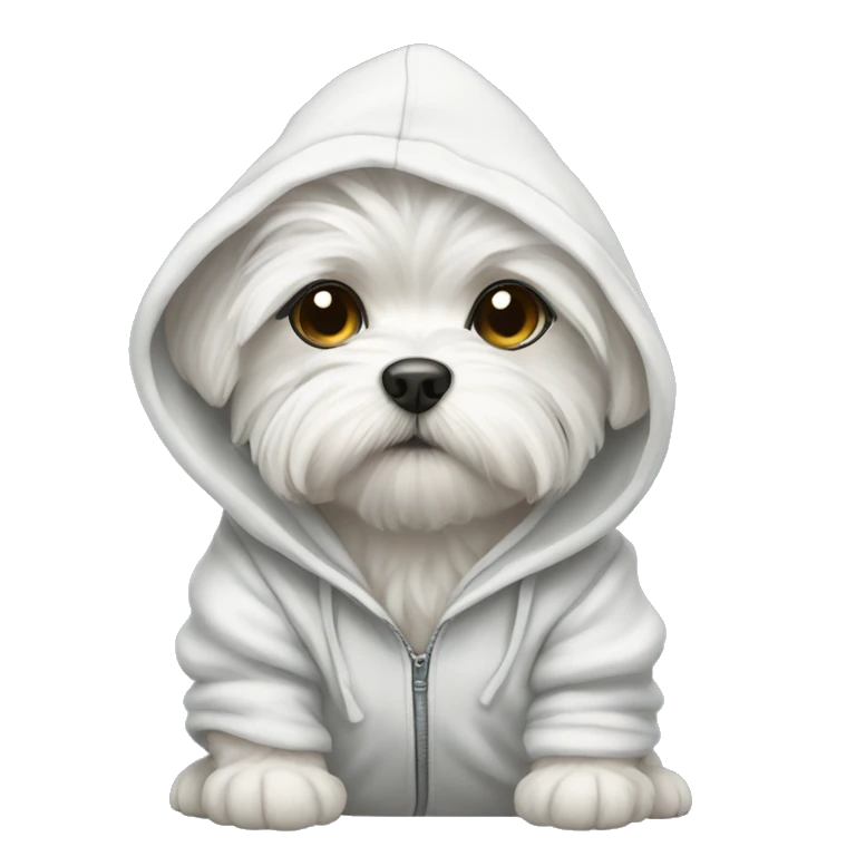 Maltese puppy in a hoodie emoji