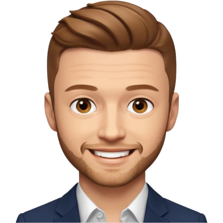Justin Timberlake with light brown hair emoji