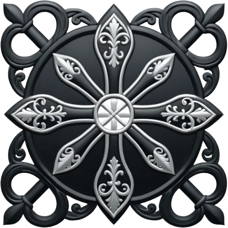 lauburu (Basque cross) icon with black outlines emoji