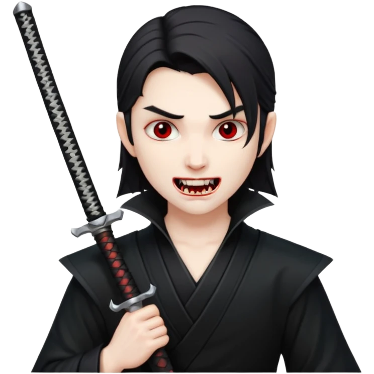 Vampire with katana emoji