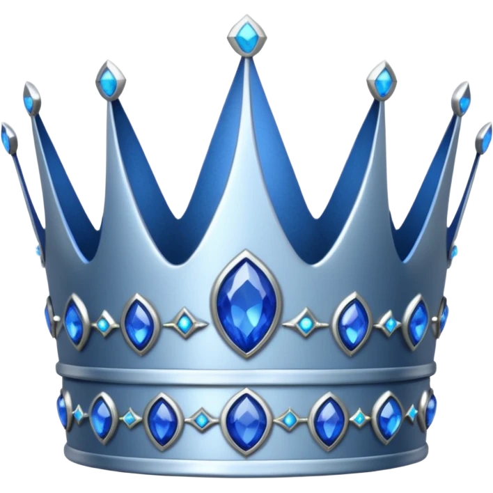 silver crown with blu gems emoji