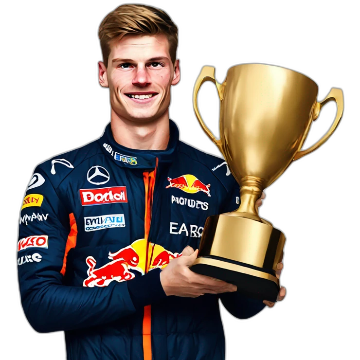 Max Verstappen with trophy emoji