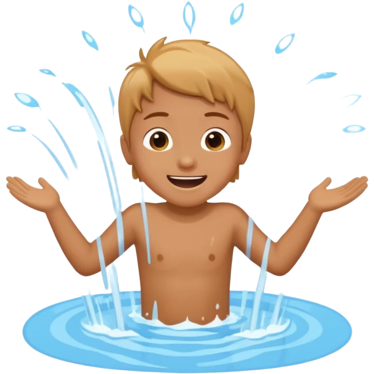 child falls in fountain emoji