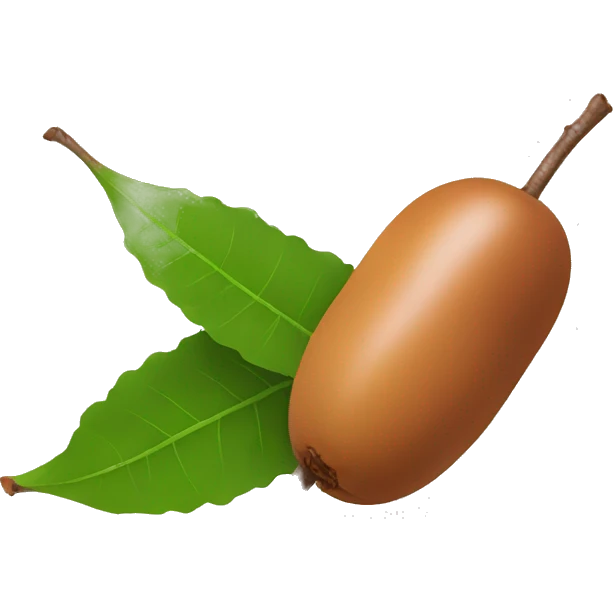 2 tamarind fruits with leaf emoji
