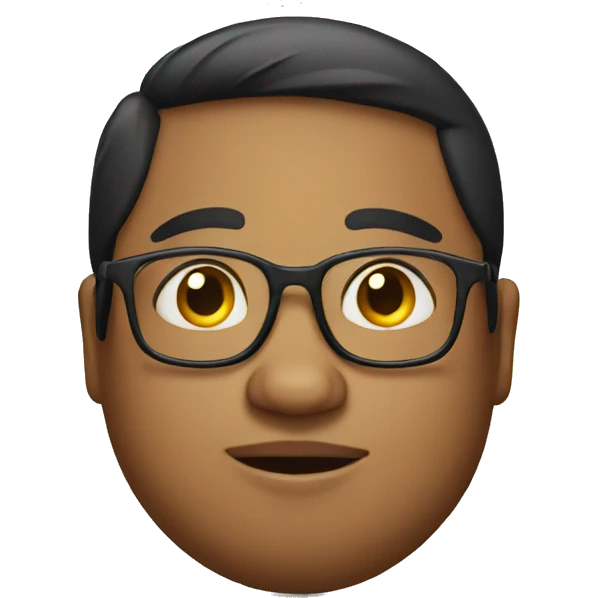 Indian boy with overweight and glasses  emoji