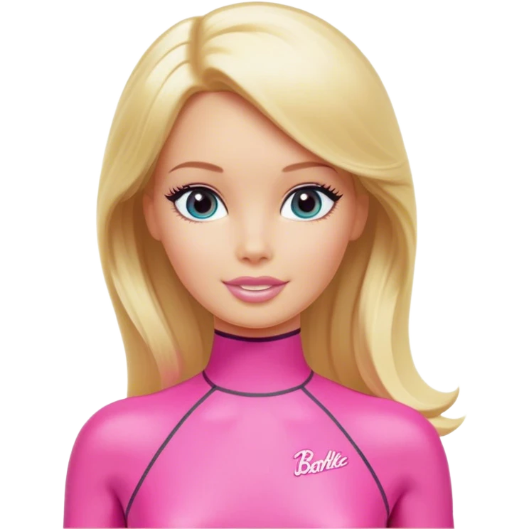 Blonde surfer Barbie, pink wetsuit emoji