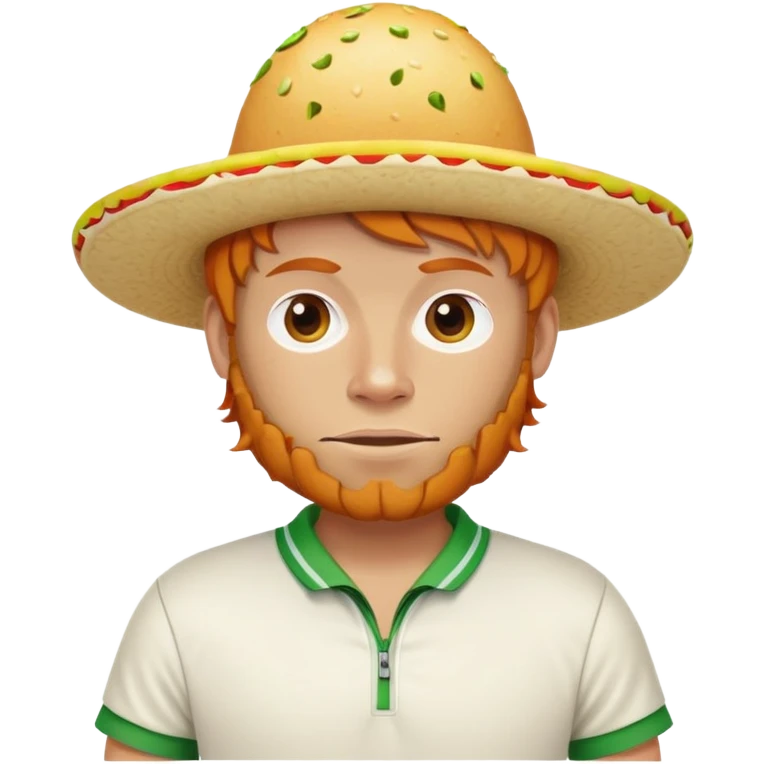 A ginger playing tennis. But his head is a real taco emoji
