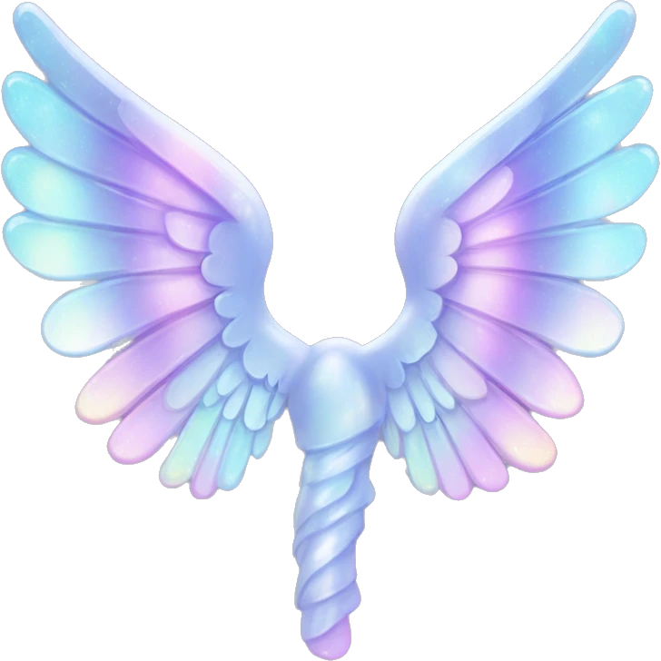Sparkly glossy Pastel iridescent glass ángel wings  emoji