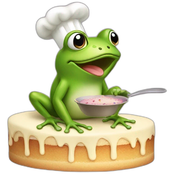 frog baking cake emoji