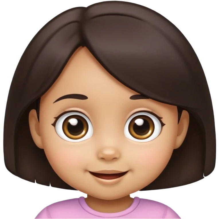 smiling baby girl with big eyes, medium skin tone, and dark hair emoji