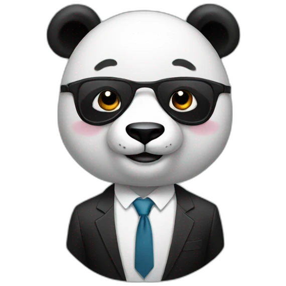 Panda wearing suit emoji