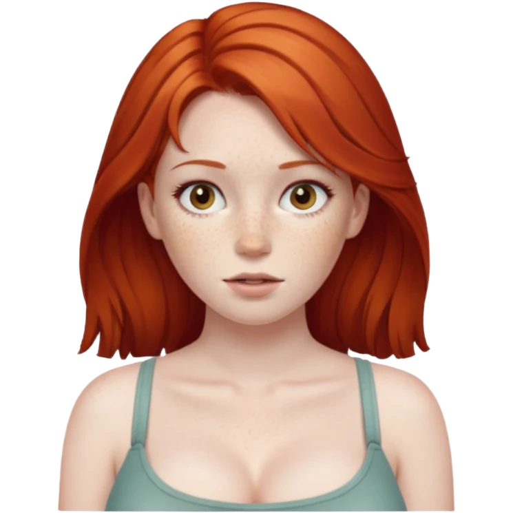 Naked red haired girl with freckles and large tits emoji