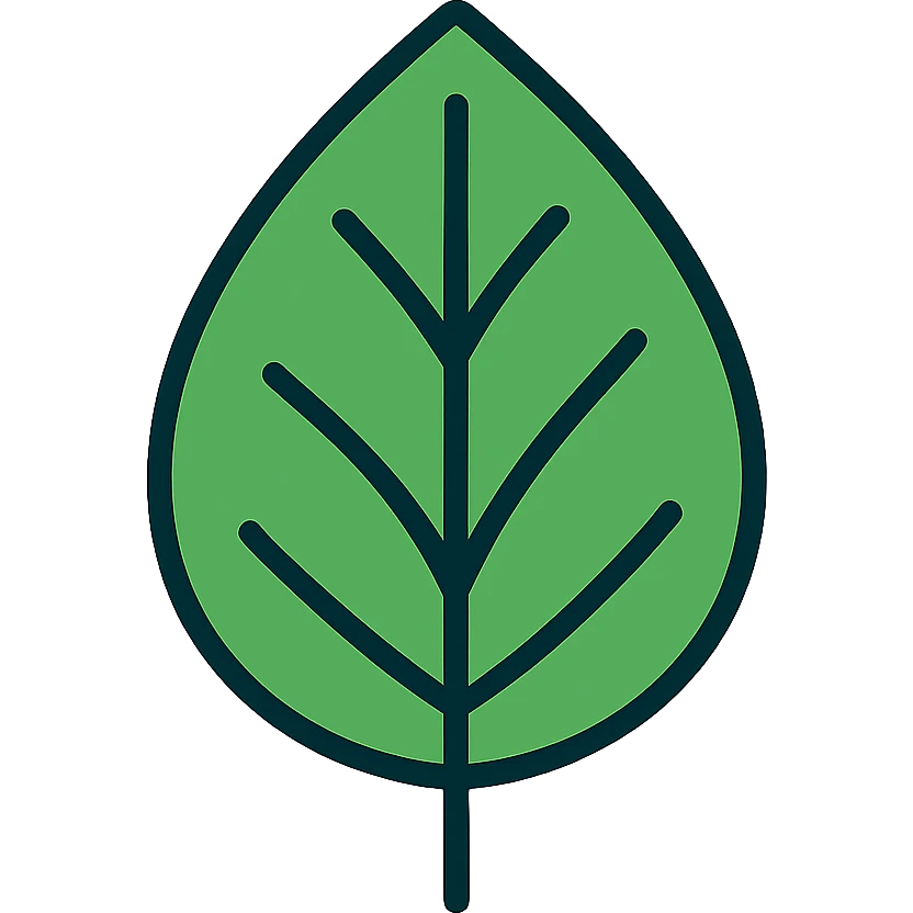 Green leaf icon with nature theme emoji
