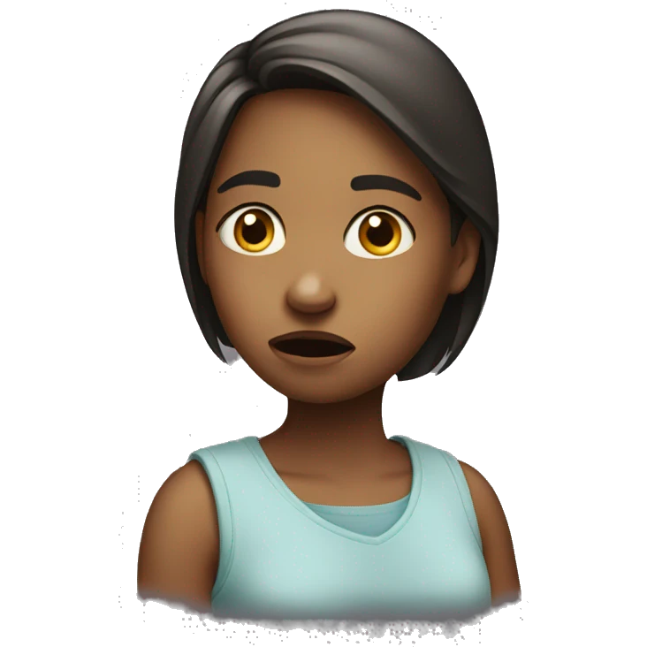 Girl with a confused look on her face  emoji