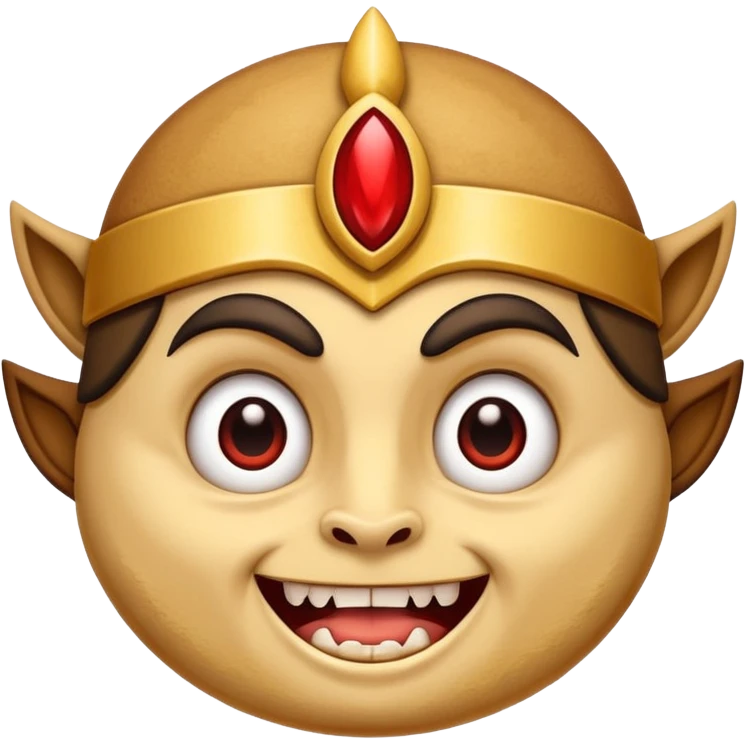 Pancake with cute face wearing a pharaoh headdress and vampire accessories  emoji