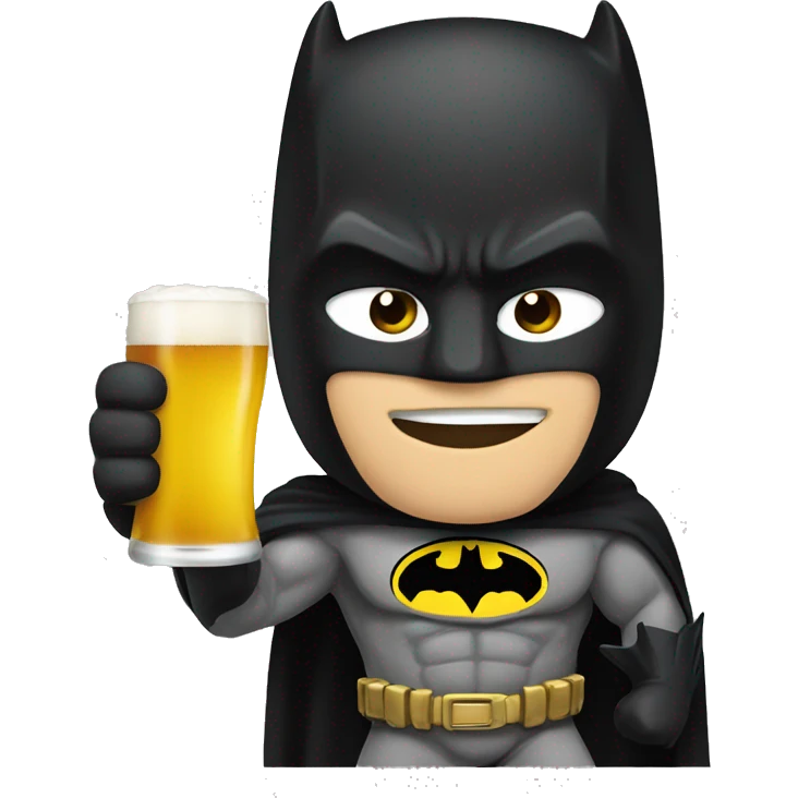 Batman drinking a beer emoji