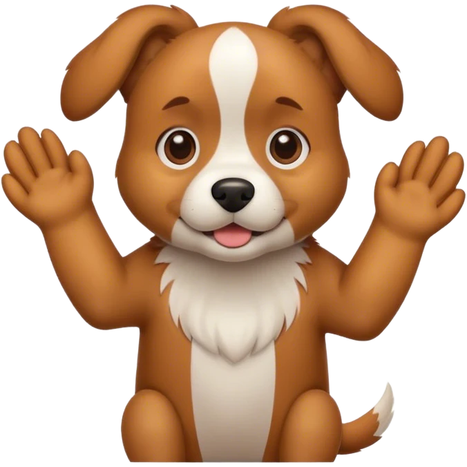 Dog with hands emoji