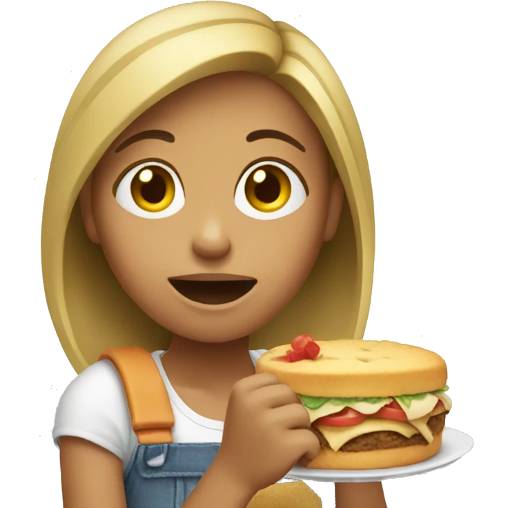 Girl eating emoji