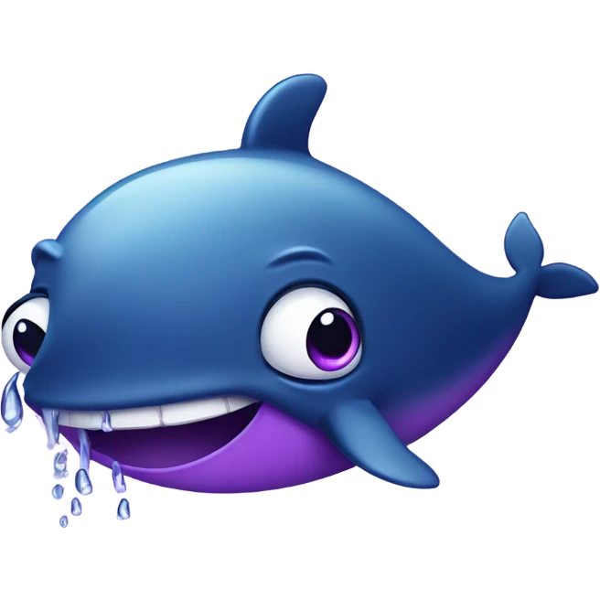Whale crying purple emoji