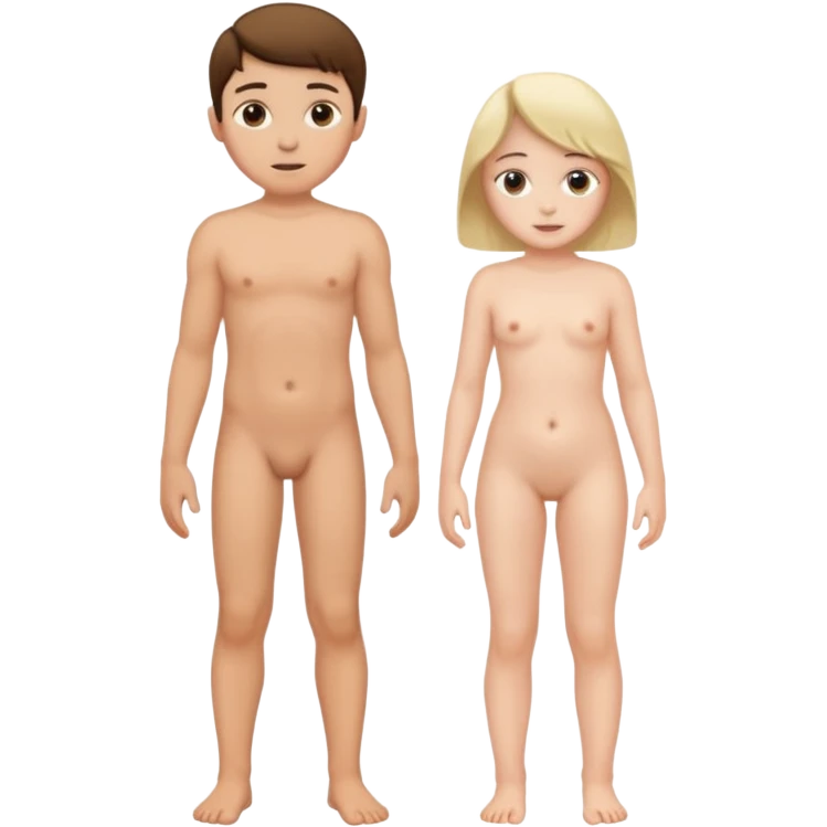Çırılçıplak kız ve erkek ayakta emoji