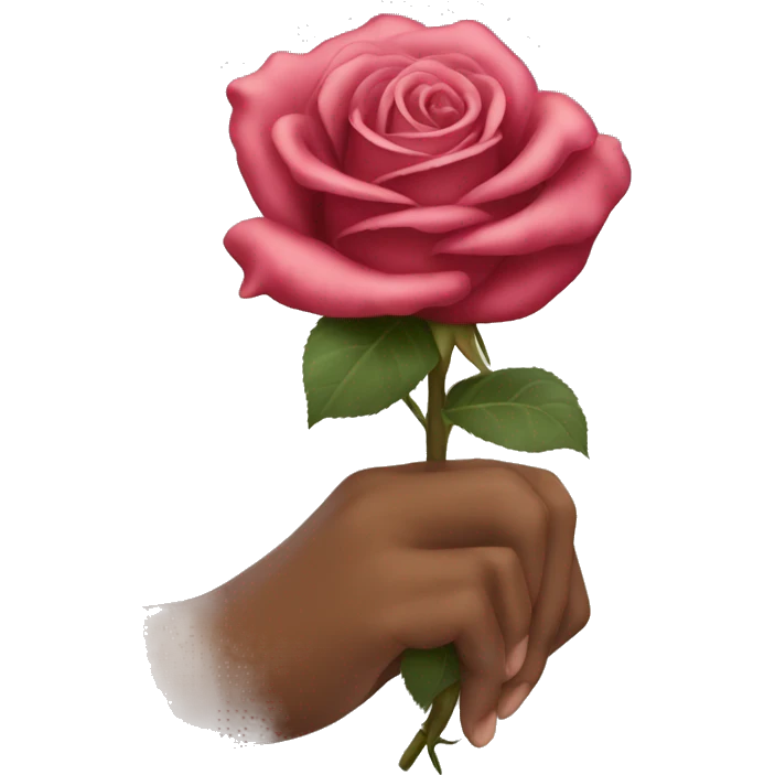 To lovingly caress a rose with one's hand emoji