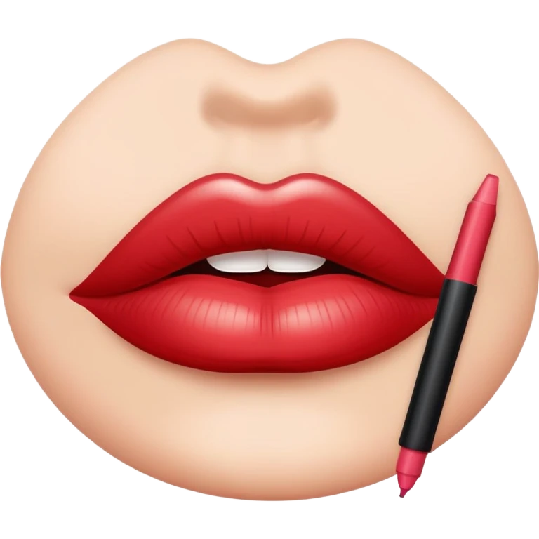 full glossy pouty baddie lips with lip liner emoji