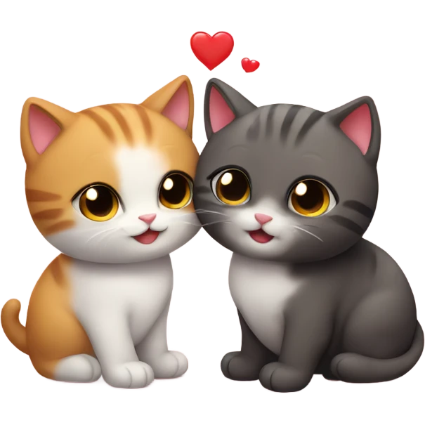Cute cats in love emoji
