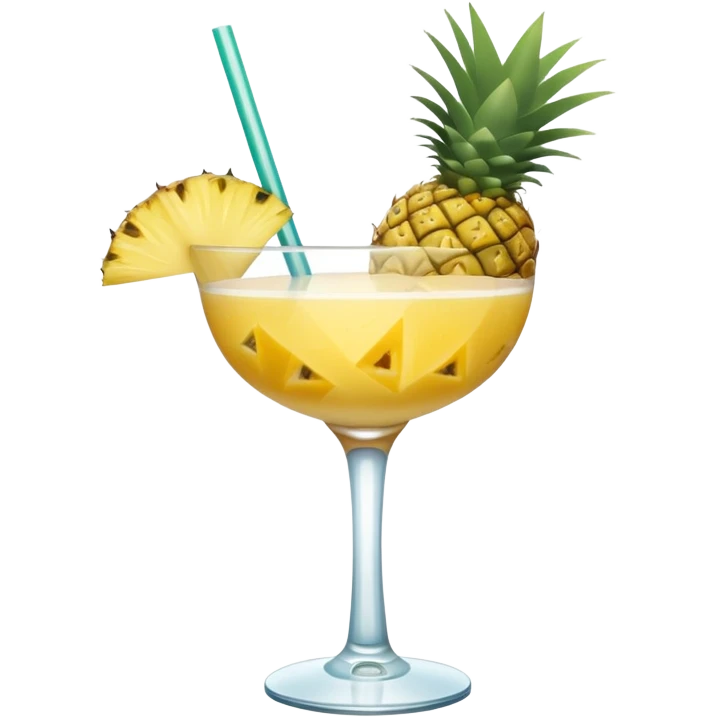 minimalistic beach cocktail emoji, with a slice of pineapple emoji