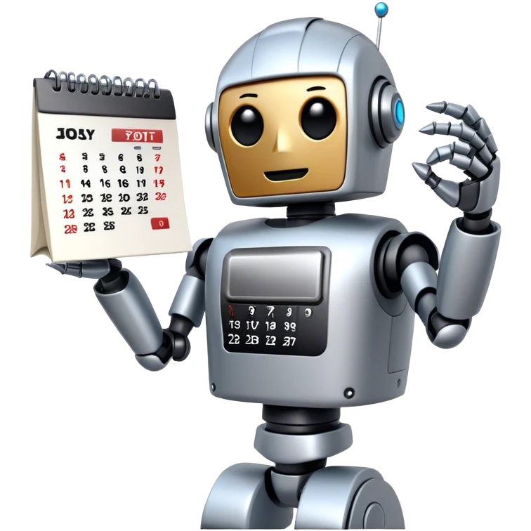 Robot with calendar emoji