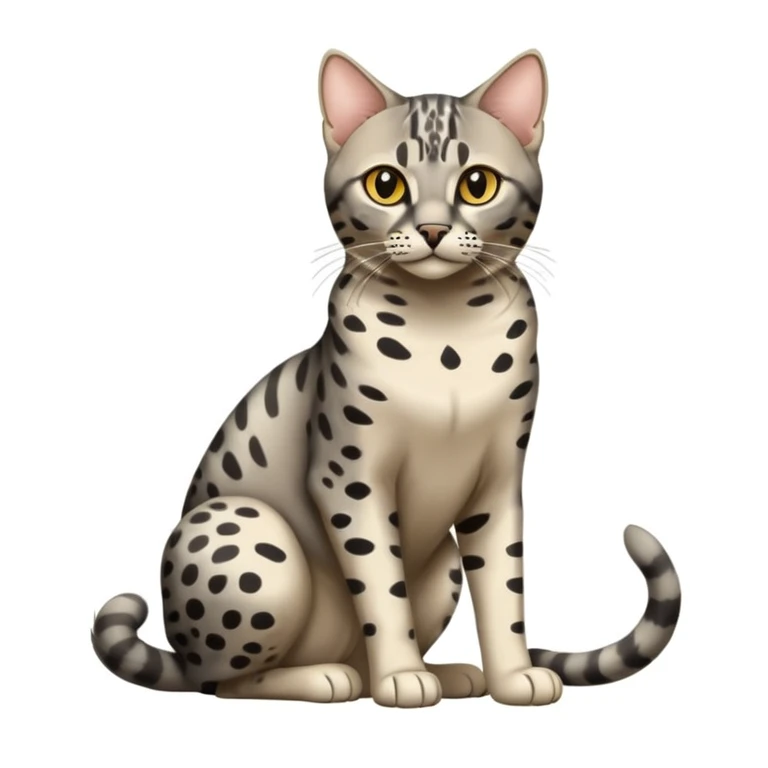 Egyptian Mau cat full body sitting with ancient temple background emoji
