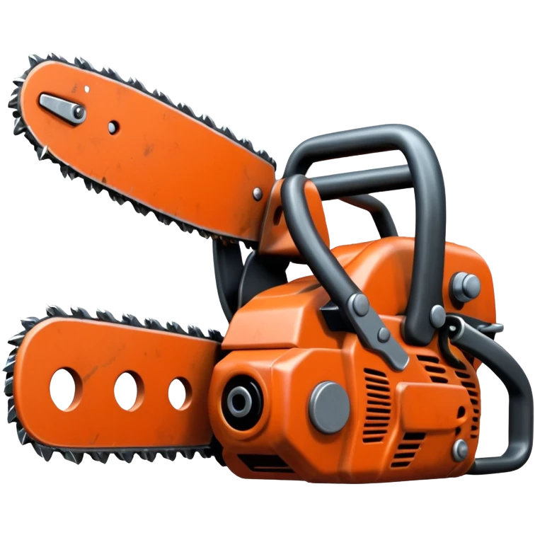 creepy Chainsaw, cartoon horror emoji, no background emoji