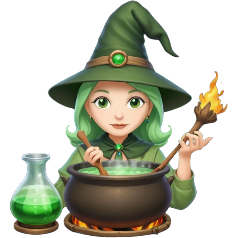 green witch cooking potion emoji