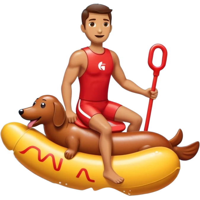 life guard riding big wet suasage  emoji