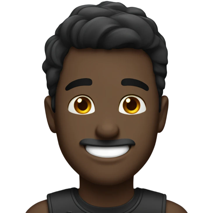 Caballo negro sonriendo  emoji
