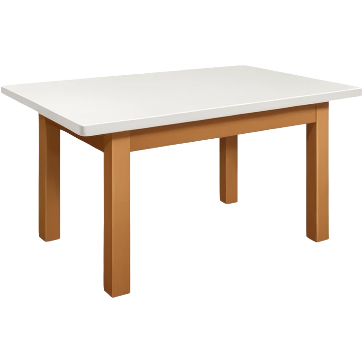 top view of an empty white dining table emoji