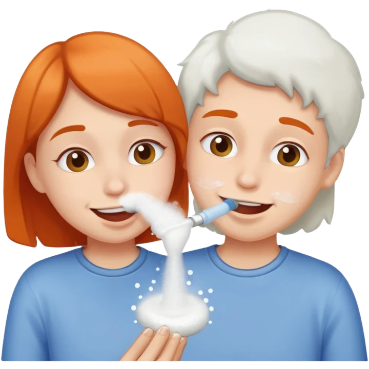 Two friends snorting a line of white powder really happy emoji