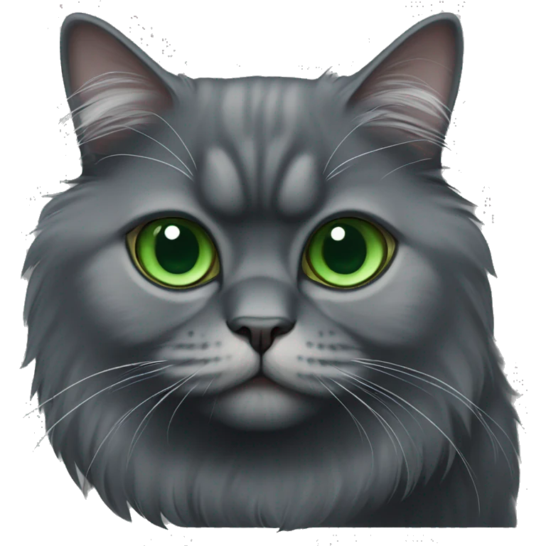 dark gray persian cat with green eyes emoji