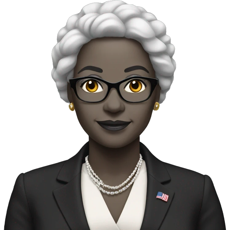 Black woman president on tv  emoji