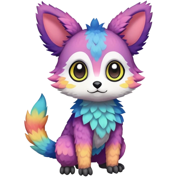  Colorful Kawaii Trico FurSona Fakemon Full Body emoji