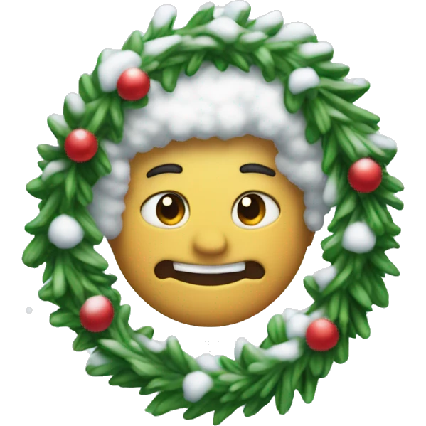 snow and garland emoji