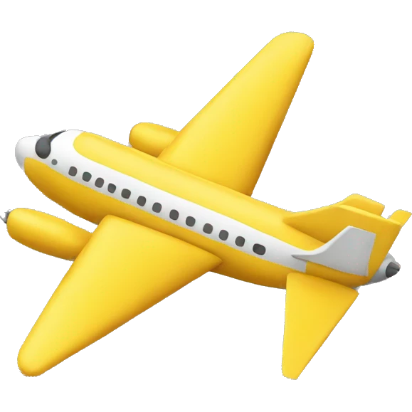 A yellow airplane aside emoji